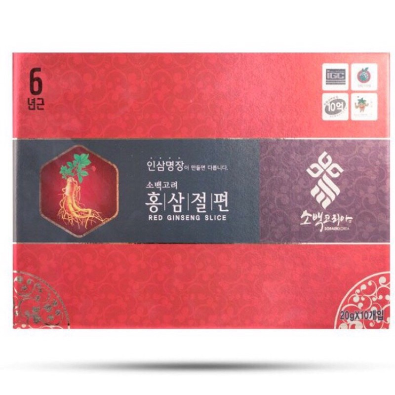 Hồng sâm lát tẩm mật ong Sobaek Hàn Quốc 200g-Korea Red Ginseng Slice, PP Sâm Yến 3A