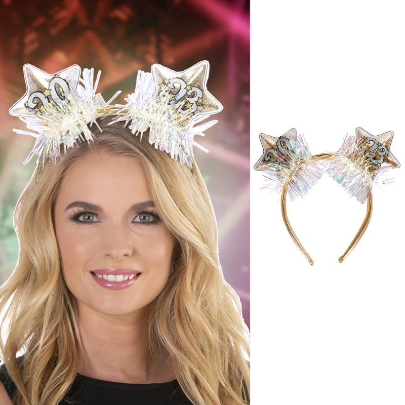 Băng Đô Hình Ngôi Sao Năm Mới 2023 Đính Kim Sa Lấp Lánh