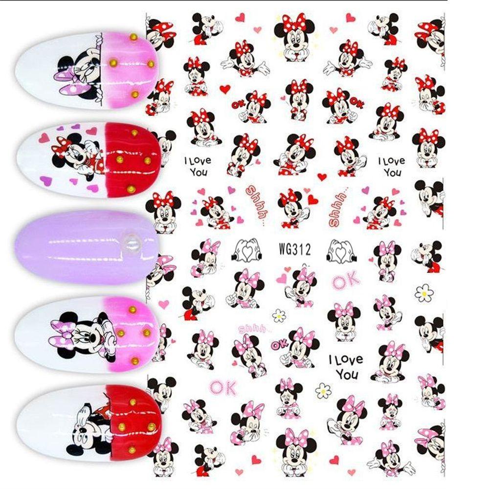 LILYES Miếng Dán Trang Trí Móng Tay Hình Chuột Mickey Minnie Dễ Thương Dành Cho Trẻ Em