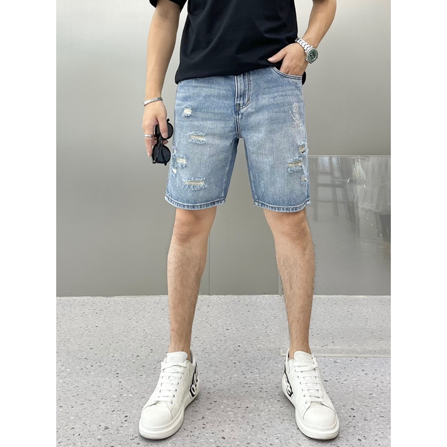 Quần short jeans nam lửng trơn chât bò cao cấp rẻ đẹp AUTOMAN Q06