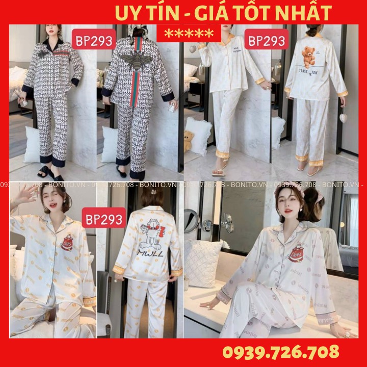 Đồ bộ mặc nhà cao cấp- Bộ đồ ngủ pijama lụa cao cấp quần dài tay dài cao cấp chất lụa mát rượi hàng đẹp chuẩn