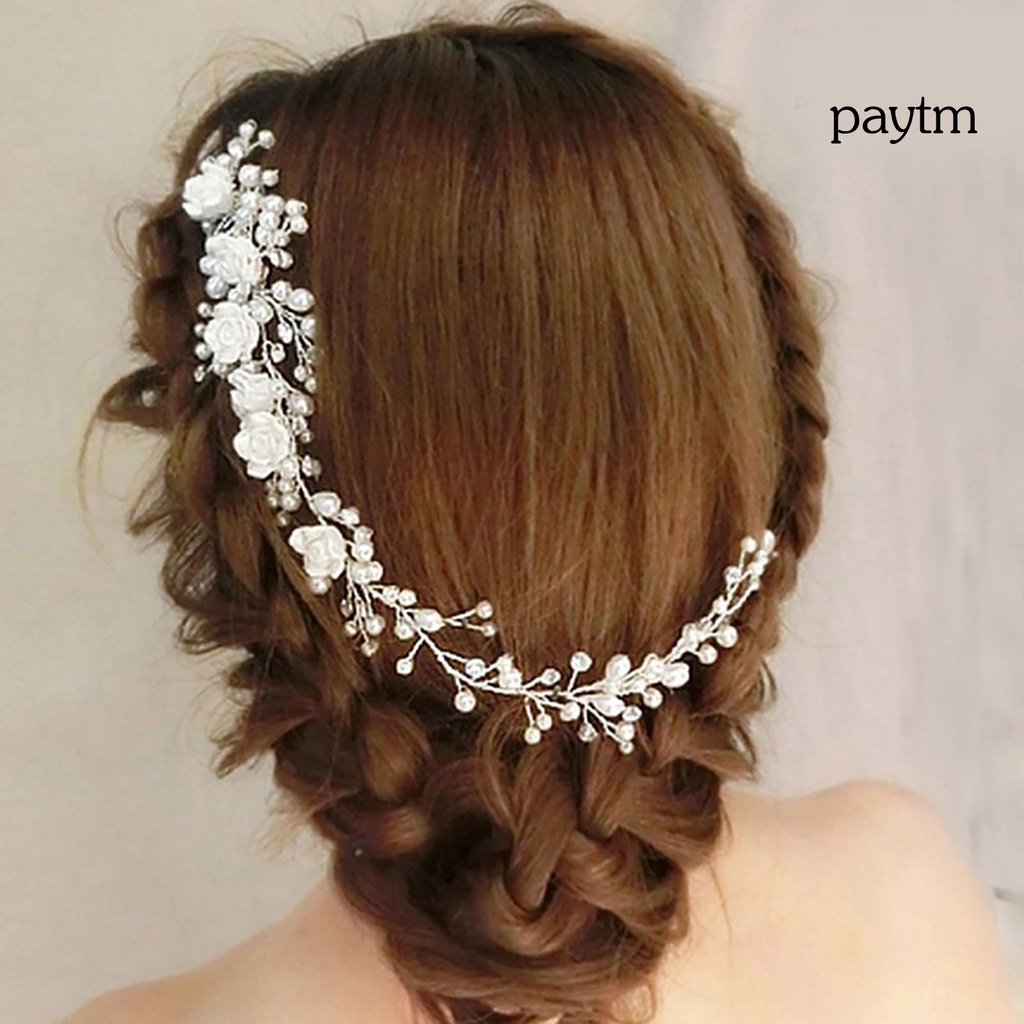 [PMM]❀Kẹp Tóc Hoa Đính Đá Và Ngọc Trai Giả Bằng Hợp Kim Trang Trí Tóc Cô Dâu