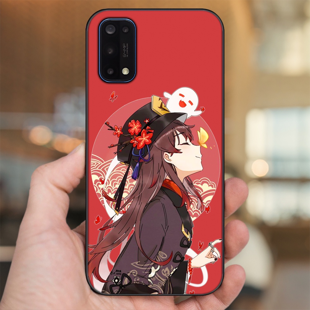 Ốp lưng Realme 7 Pro viền đen in hình Hutao Genshin Impact