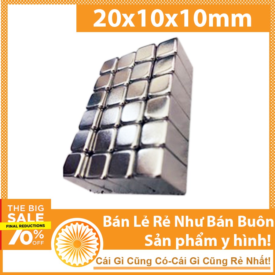 Nam châm chữ nhật 20x10x10mm ( SIÊU HÚT)