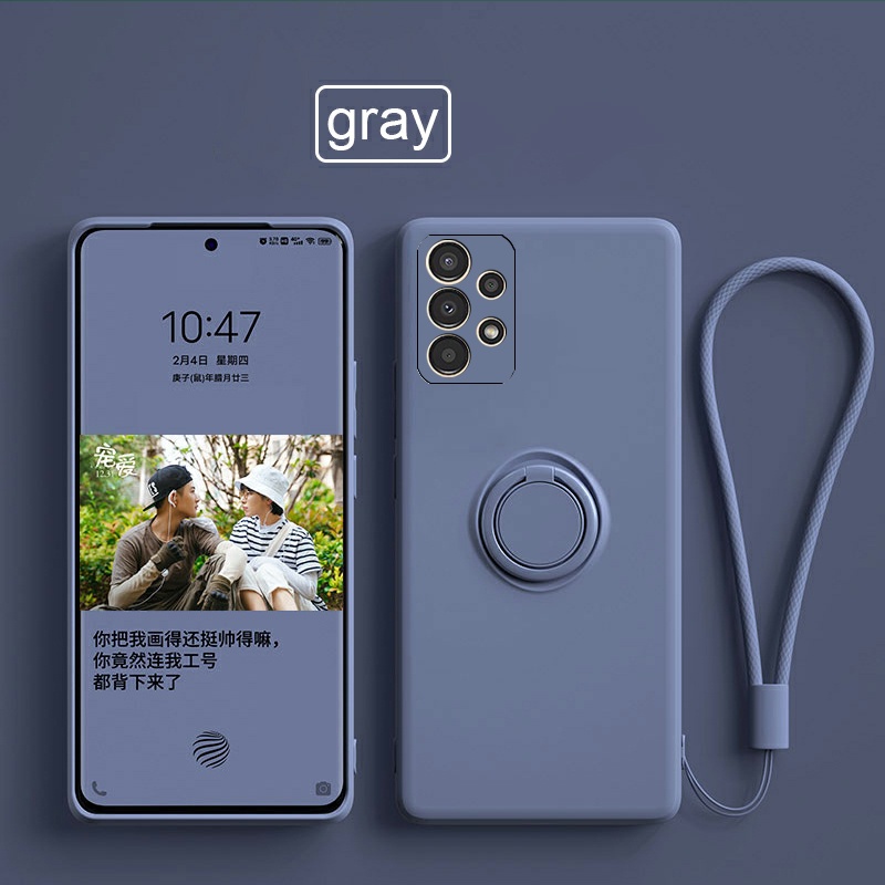 Ốp Điện Thoại Silicon Dẻo Gắn Nhẫn Đỡ Nam Châm Sang Trọng Cho Samsung Galaxy A23 A13 A51 A71 4G 5G A23 A13