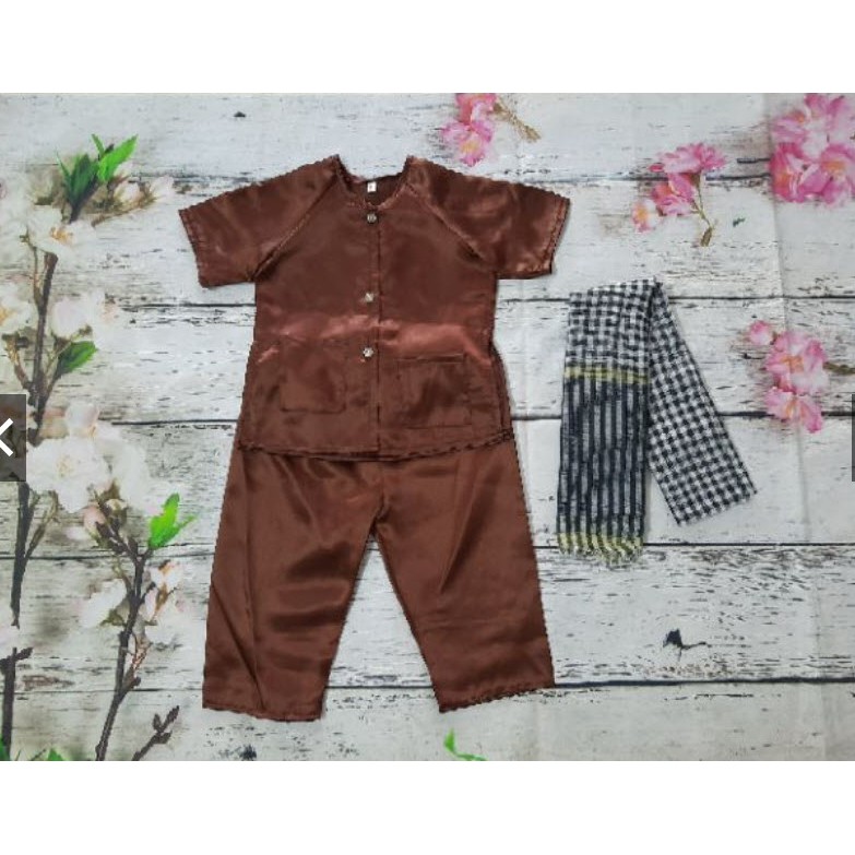 Vải lụa phi bóng màu nâu đất hàng chính phẩm mềm đẹp