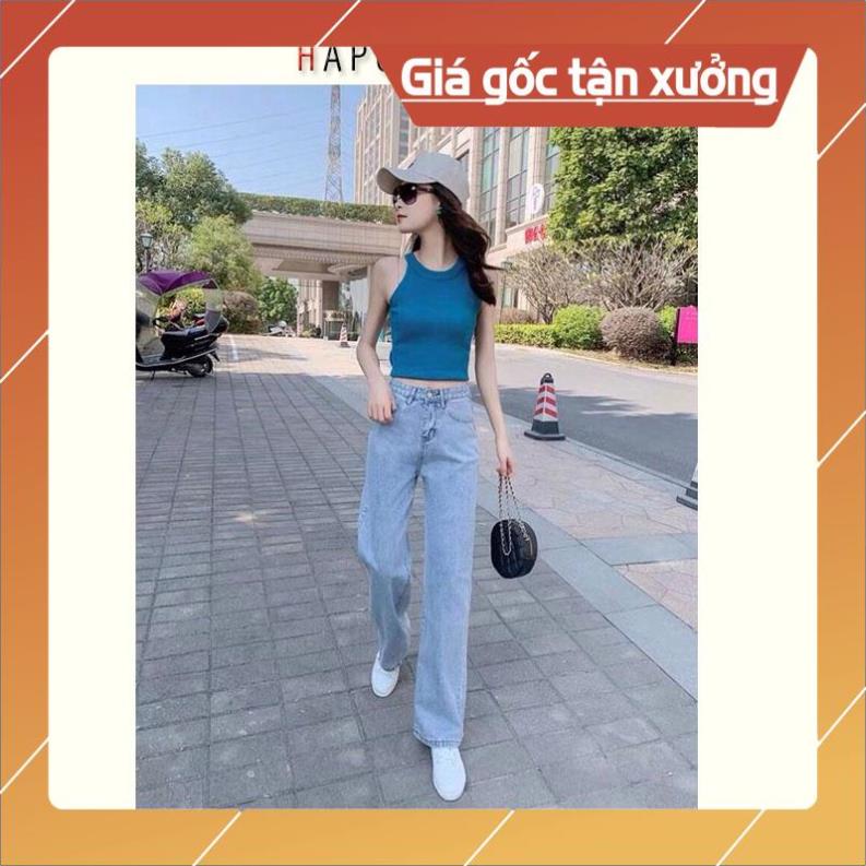 Khuyến mại Quần jean nữ ống rộng suông quần bò nữ đẹp lưng cao Hot Trend 2021 - HAPONO-J001 huyenjean