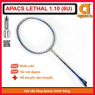 [Chính hãng BH] Vợt cầu lông Apacs Lethal Light 1.10 (6U) - Siêu nhẹ như không, nặng đầu chuyên công - có phiếu bảo hành