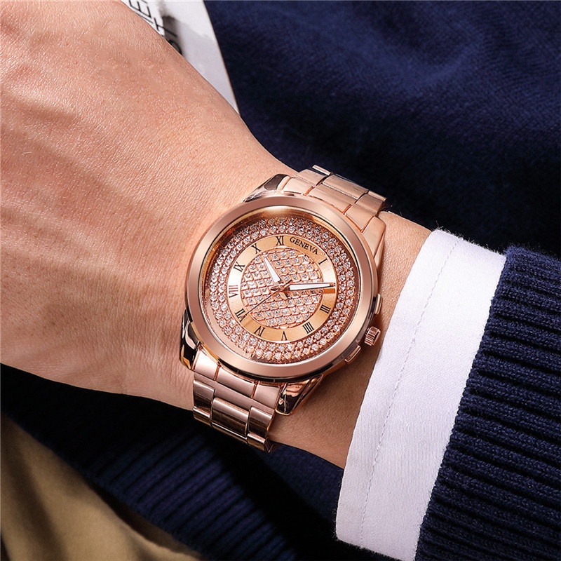 Đồng Hồ Quartz Chất Liệu Thép Không Gỉ, Nhãn Hiệu Geneva