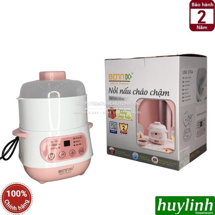 [Mã ELHAMS5 giảm 6% đơn 300K] Nồi chưng yến, nấu cháo chậm Bennix BN-100A Steam - 1 lít - Có xửng hấp