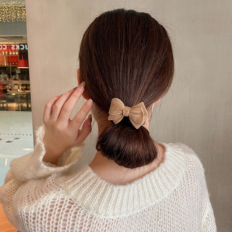 Dây Cột Tóc Cao Su Co Giãn Đính Nơ Dễ Thương Dành Cho Nữ JP5