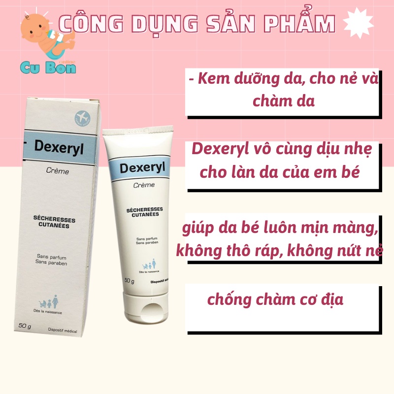 Kem dưỡng da Dexeryl 50g cho da nẻ-chàm pháp an toàn cho bé từ sơ sinh không kích ứng da kể cả những bé có da nhạy cảm