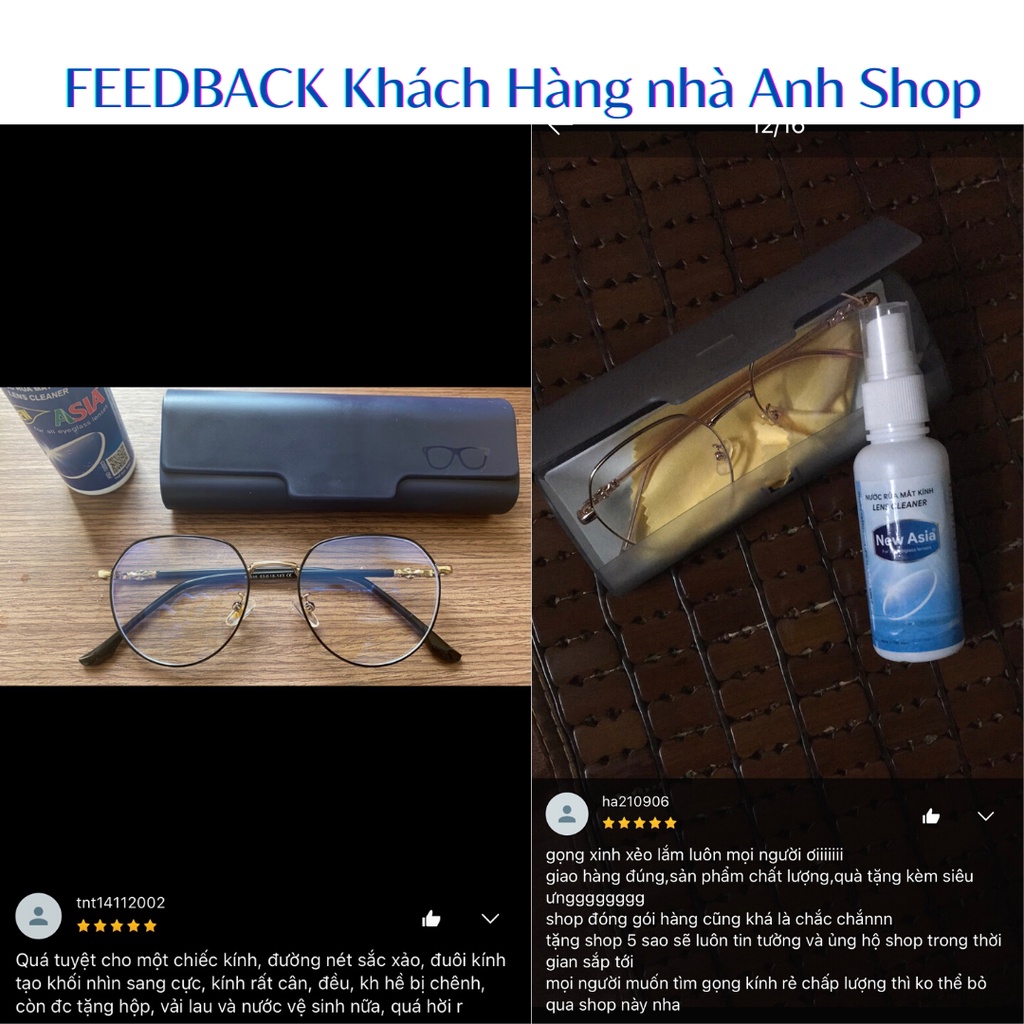 Kính kim loại thời trang nam nữ gọng kính tròn 61035A - 5285A