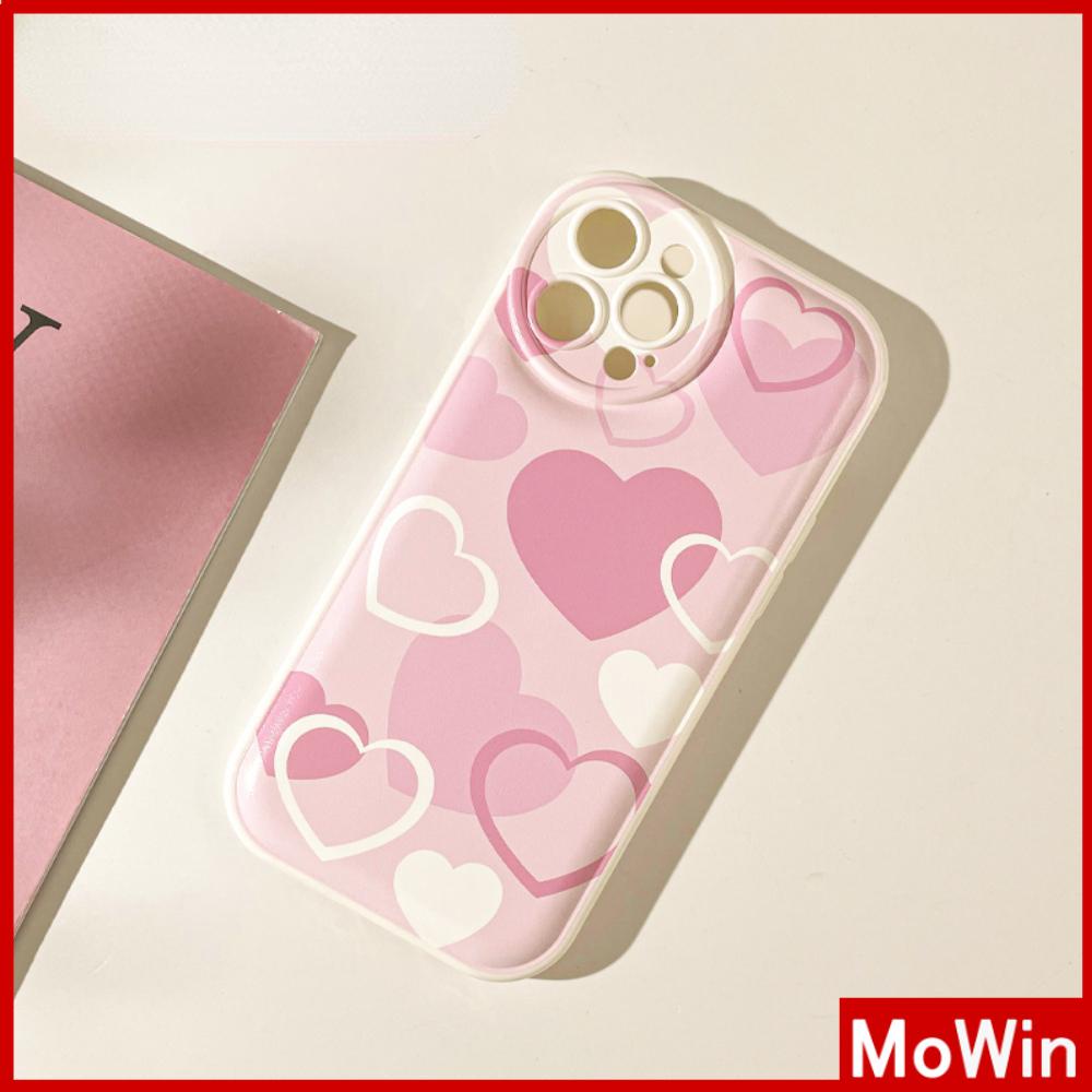 Ốp điện thoại silicon TPU in trái tim hồng túi khí chống sốc thích hợp cho iPhone 11 13 12 Pro Max/ 7Plus xr XS Max