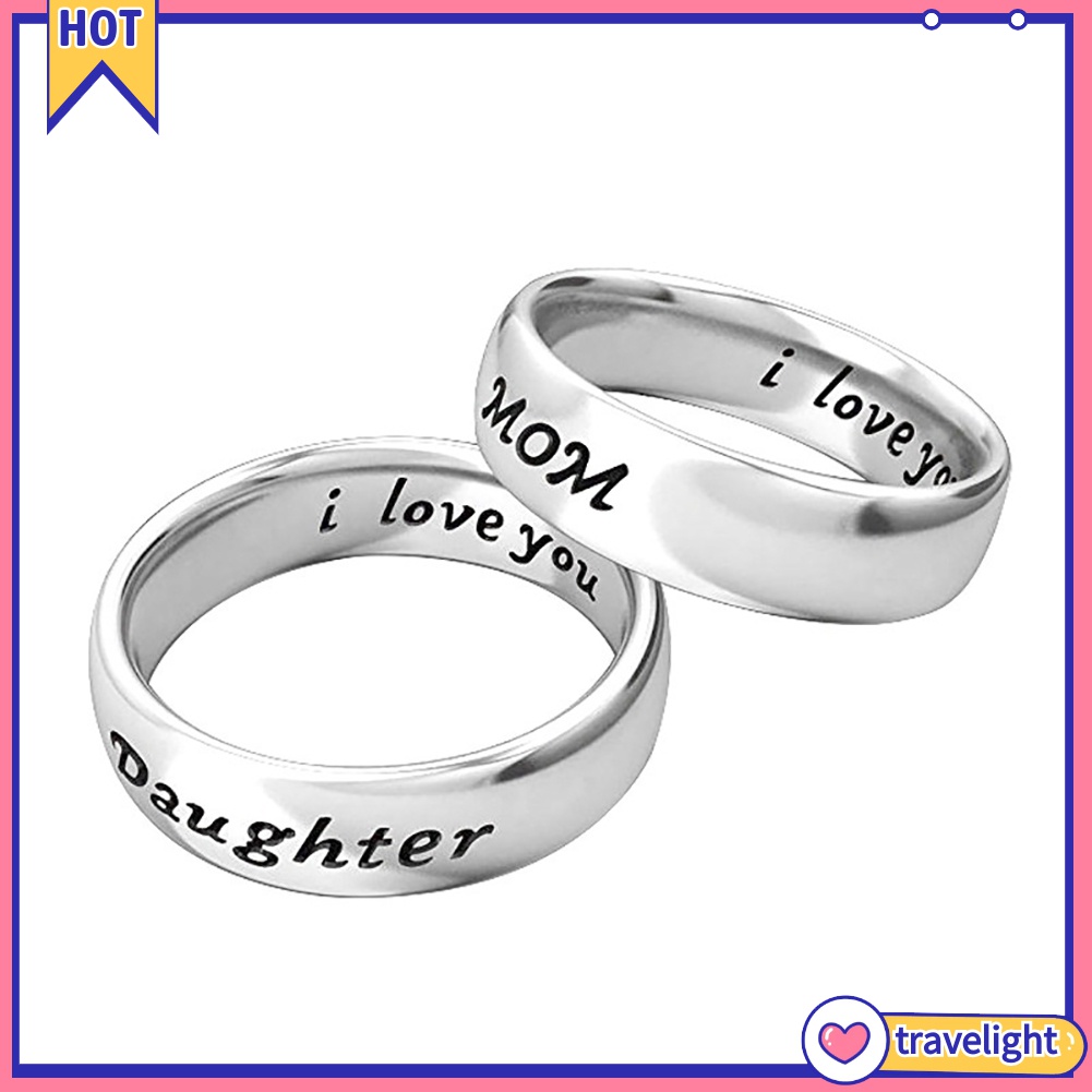(Travelight) Nhẫn Khắc Chữ I Love You Dùng Làm Quà Tặng Ngày Của Mẹ