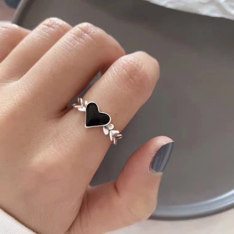 Set 2 nhẫn trái tim hở mạ bạc ULA shop thời trang Hàn Quốc hot Thời trang dành cho cặp đôi BN6