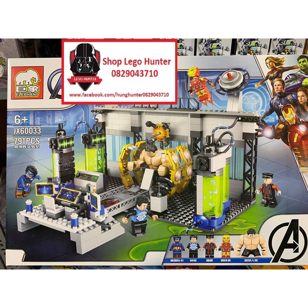 JX 60033 Marvel Superheroes bộ đồ chơi lắp ráp Lab Bruce Banner phòng thí nghiệm của nhóm siêu anh hùng Avenger 791 pcs