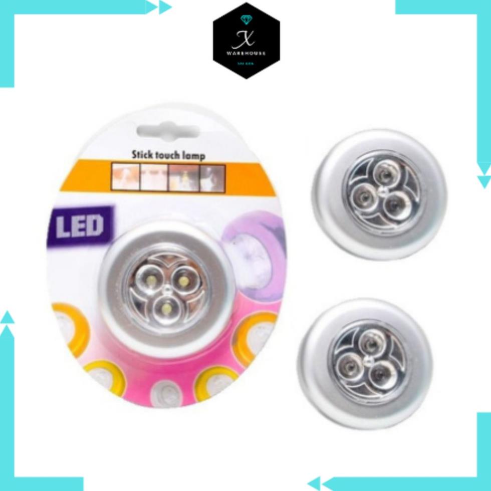 Đèn Led Dán Tường 3 Bóng - Gắn Tủ Quần Áo Phòng Ngủ, Tủ Bếp - Dùng Pin AAA