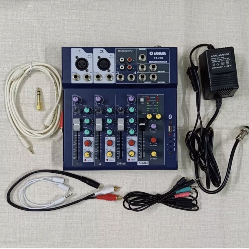 Bàn Trộn Âm thanh MIXER F4-đây đủ phụ kiện và dây livestream bảo hành 1 năm