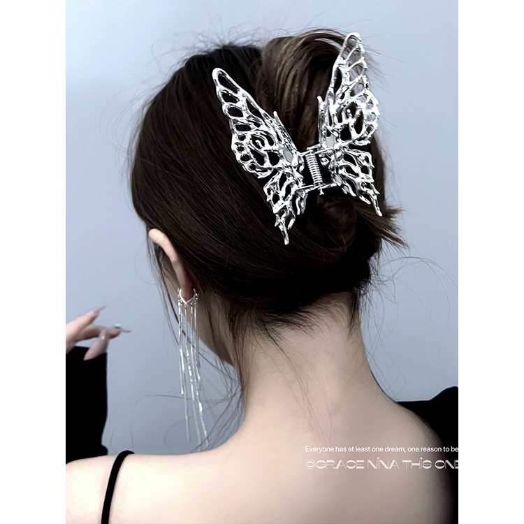 Kẹp Tóc Bướm Dạng Lỏng Phong Cách punk hip-hop retro Mới Cho Nữ