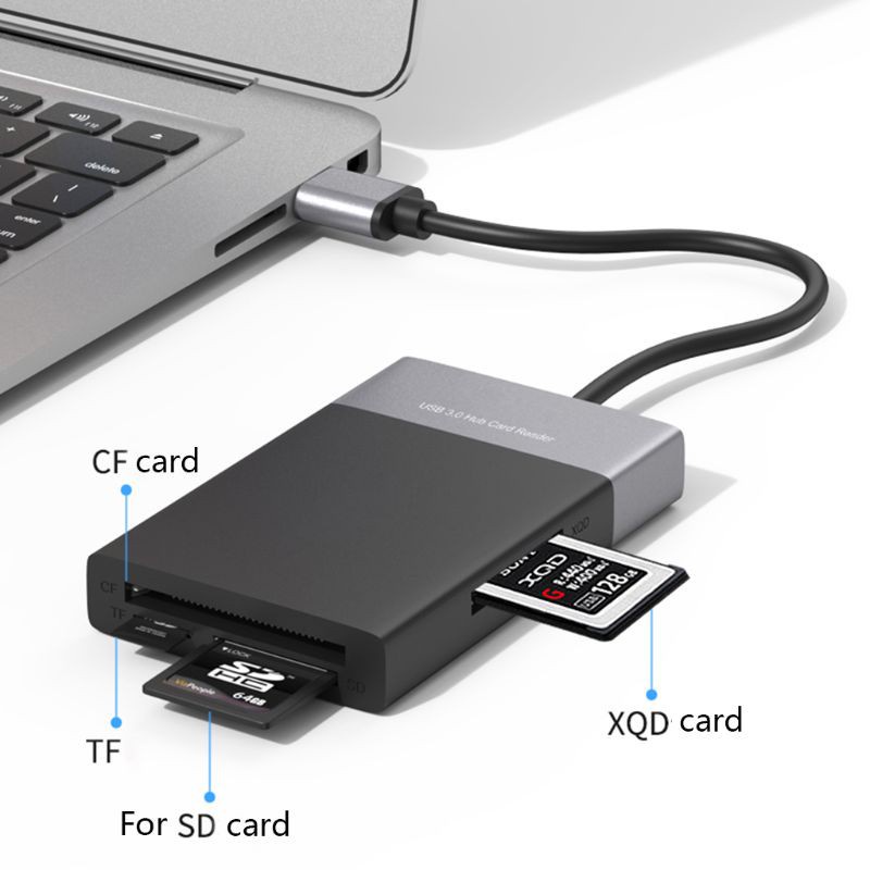 Đầu Đọc Thẻ Nhớ Sd / Tf Tốc Độ Cao 6 Trong 1 Usb 3.0 2 Cổng Xqd / Cf