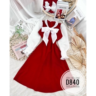 [ BIGSIZE ] Đầm tiểu thư nơ D840 từ 55-100kg