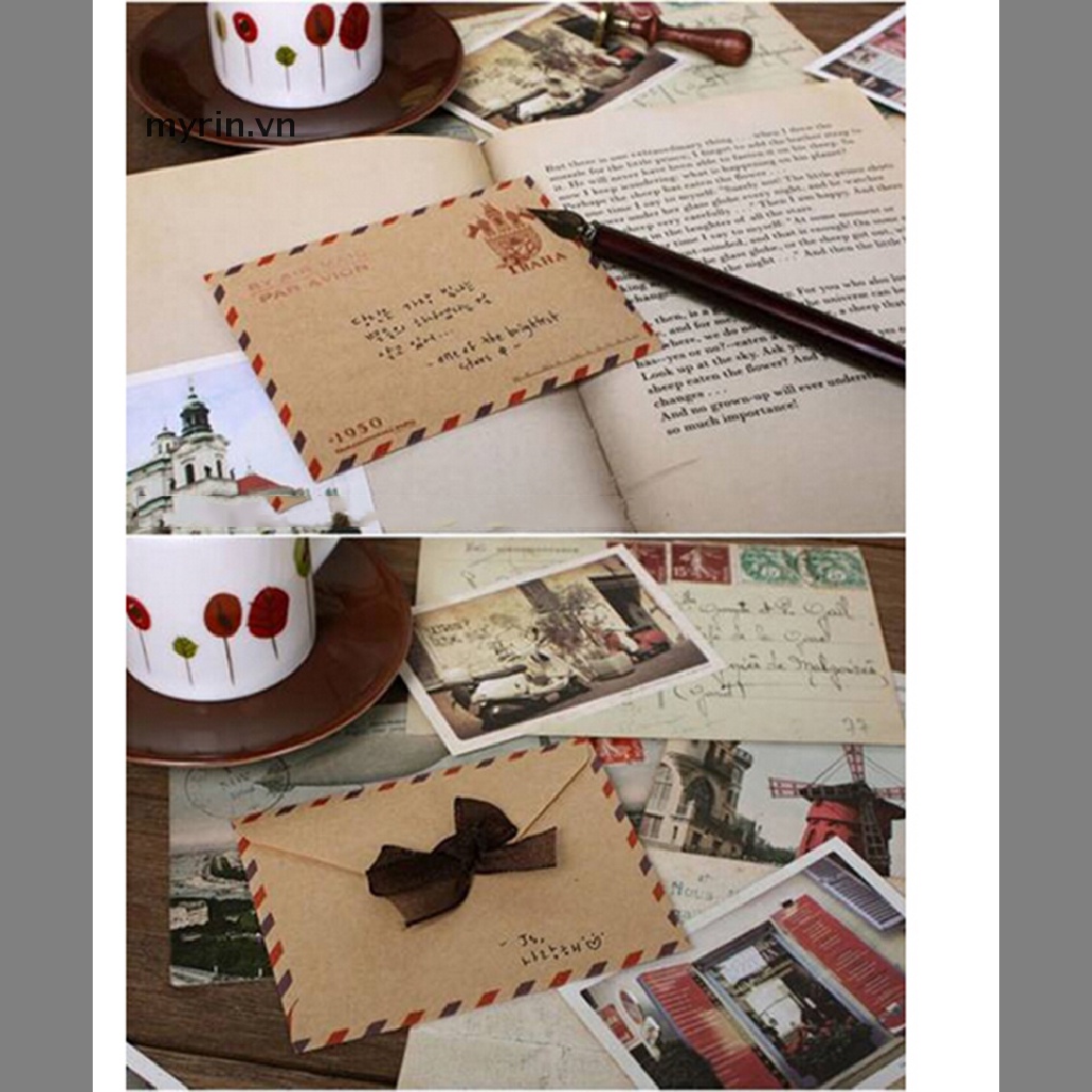 Set 10 Tấm Bưu Thiếp Mini In Chữ Phong Cách Vintage