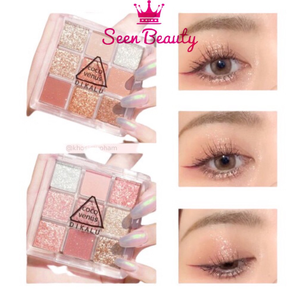 Phấn Mắt DIKALU COCO VENUS 9 Ô Màu Nhũ Lấp Lánh