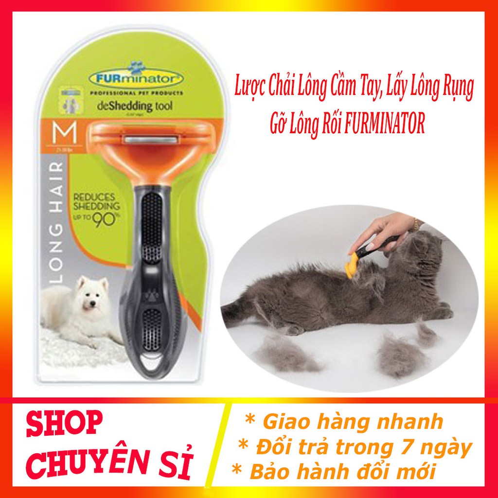 Lược FURminator chải lông chết cho chó mèo , máy sấy lông cho thú cưng hót hít 2021