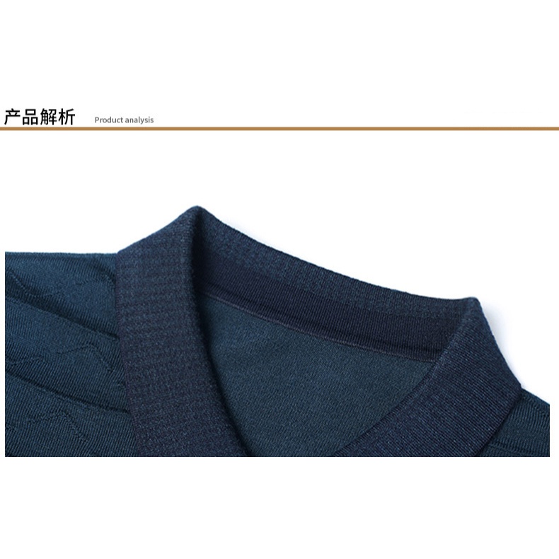 Áo Thun Dệt Kim Tay Dài Cổ Bẻ Thời Trang Xuân Thu Cho Đàn Ông Trung Niên