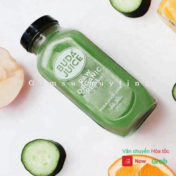 Chai thủy tinh/ Bình thủy tinh vuông miệng rộng nắp nhựa xoáy vặn 350ml