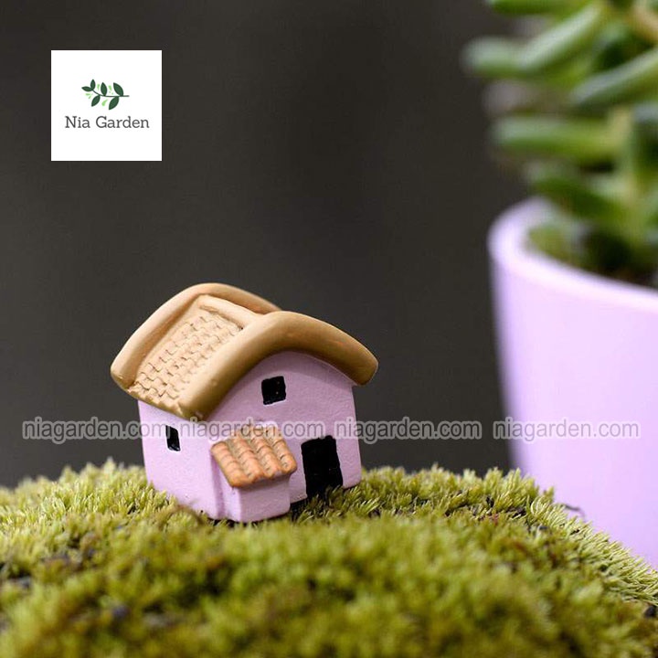 Tiểu cảnh ngôi nhà mô hình mini trang trí chậu cây hồ cá vườn terrarium Nia Garden N5