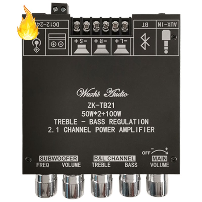 Bảng Mạch Khuếch Đại Âm Thanh Zk-Tb21 Tpa3116D2 Bluetooth 5.0 50wx2 + 100w 2.1