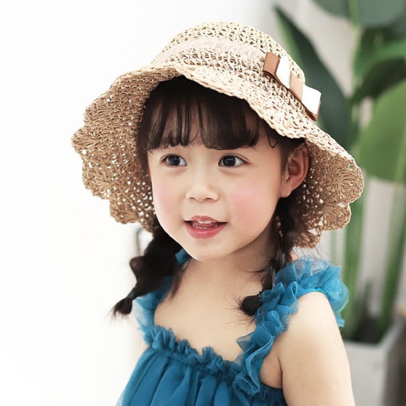 Mũ Cói Chống Nắng Mùa Hè Thoáng Khí Phong Cách Mới 2022 Cho Bé Gái 1-2 - 3 Tuổi