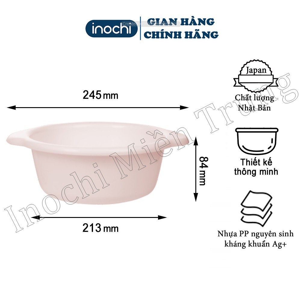 Thau rửa mặt, thau đựng đồ cao cấp Inochi nhiều màu size 21cm_27cm_32cm_38cm