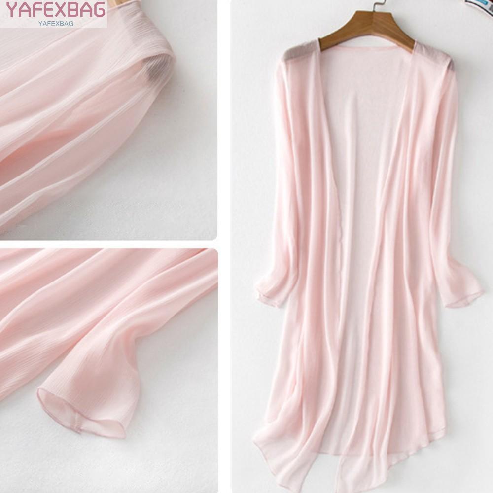 Áo khoác tay dài chất liệu voan thời trang mùa hè