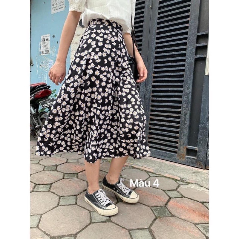 VÁY HOA NHÍ DÁNG DÀI MIDI ULZZANG ( hình thật/ sẵn)