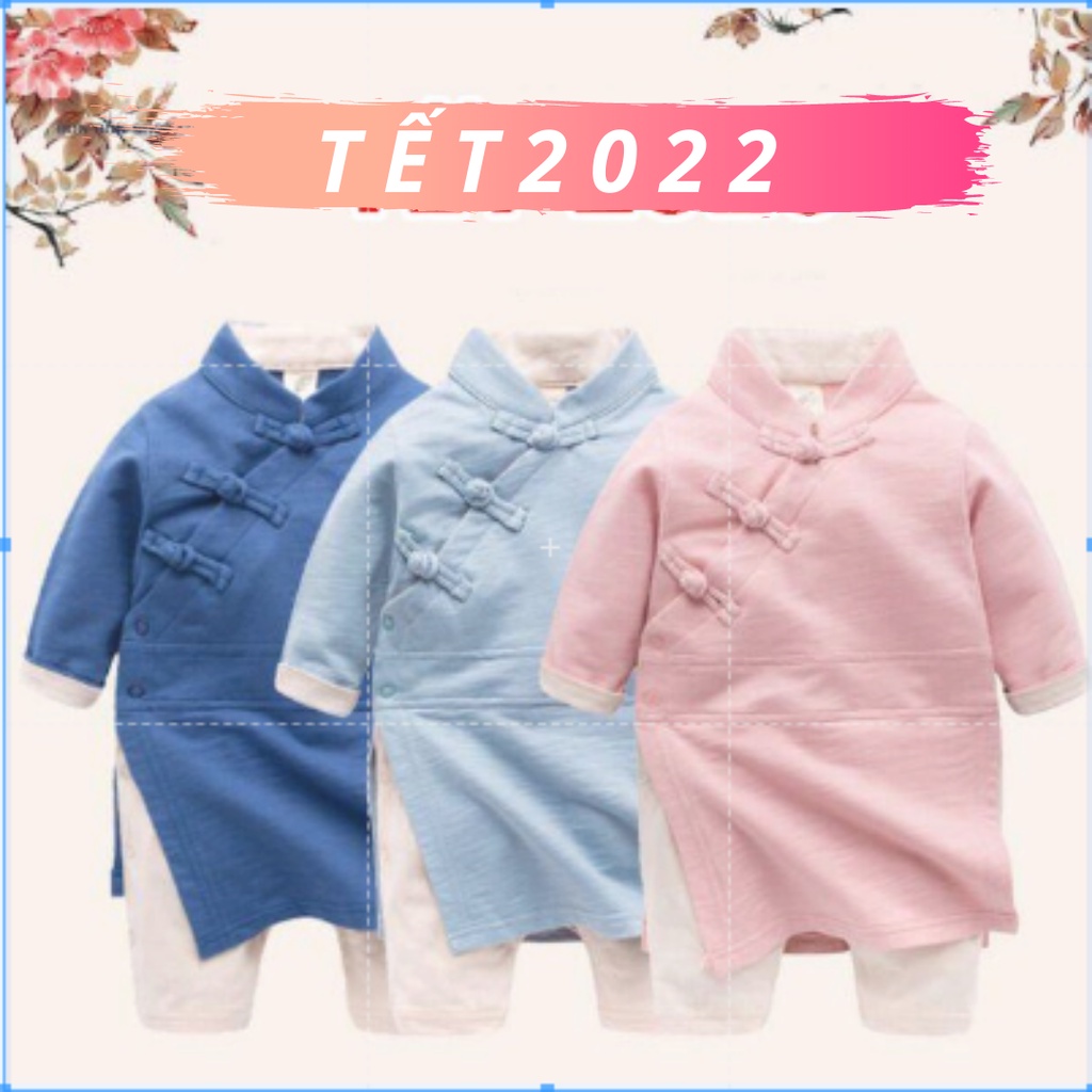 CÓ SẴN - SHIP NGAY Set body bé trai bé gái áo dài mặc tết 3 màu cute mẫu mới