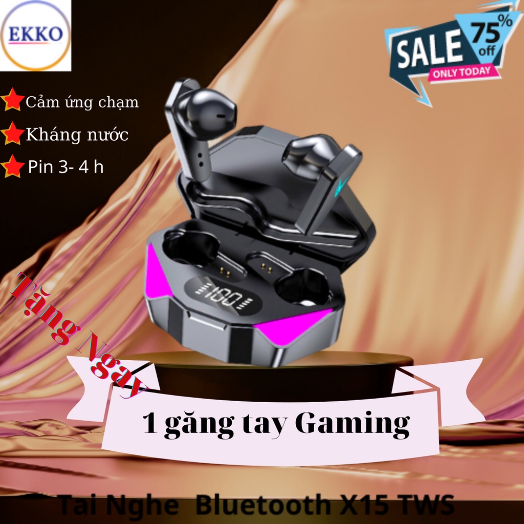 Tai nghe Bluetooth X15 TWS công nghệ Bluetooth 5.0-Tai nghe không dây X15 - Tai nghe X15 thiết kế gaming , thể thao