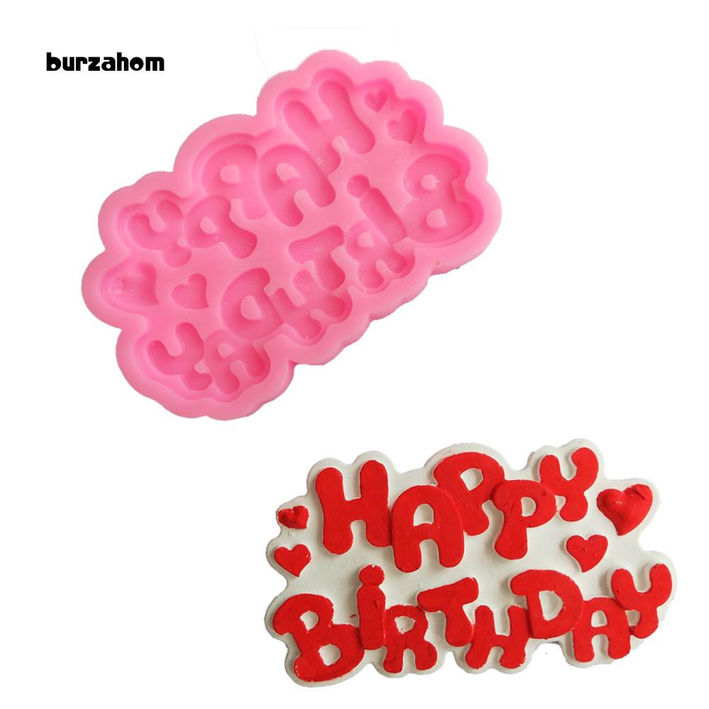 Khuôn Làm Bánh Silicone Kiểu Chữ Happy Birthday Độc Đáo