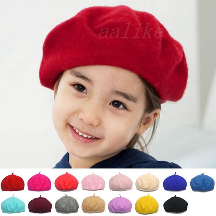 Mũ nồi beret màu trơn cho bé trai và bé gái