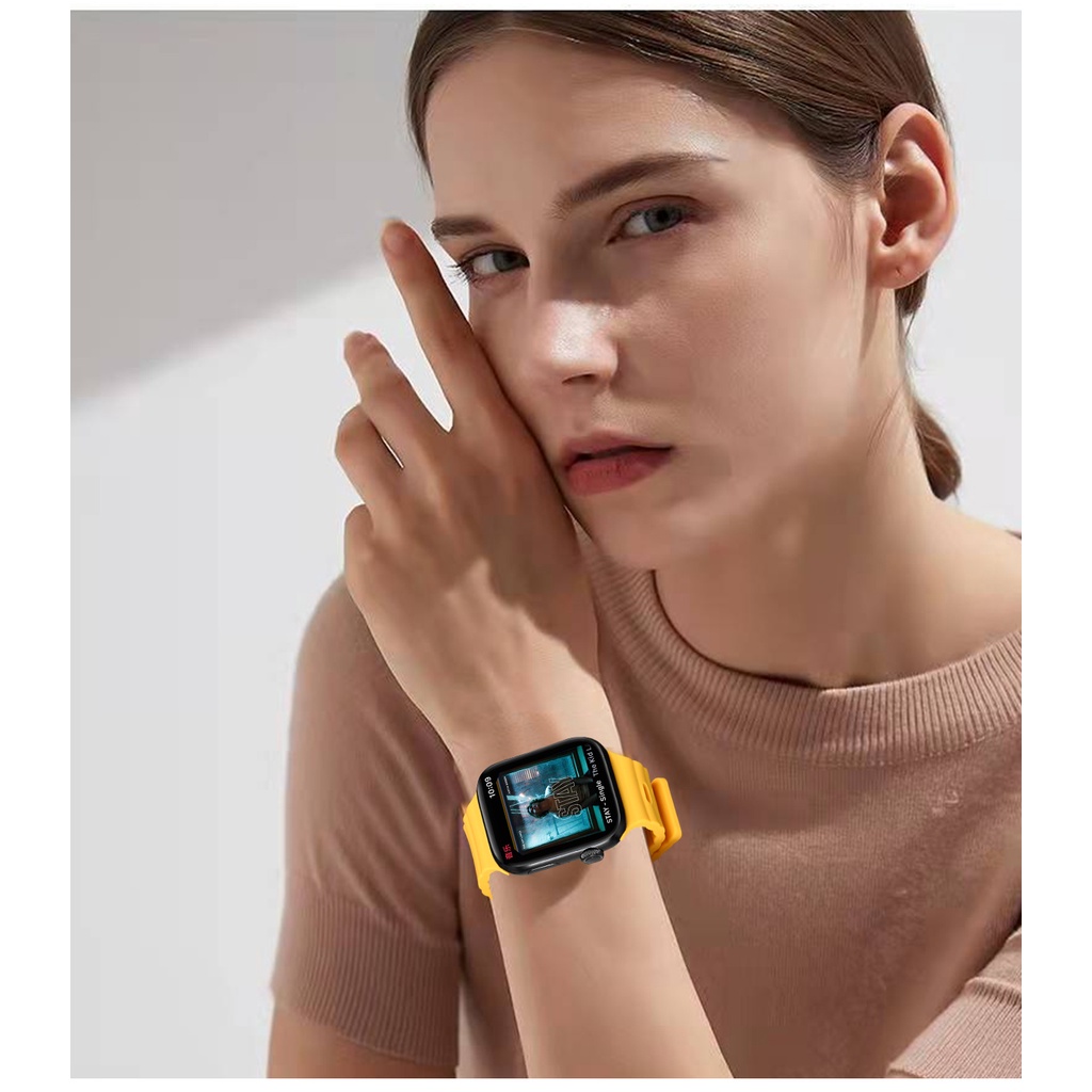 Dây Đeo Silicone Khóa Tia Chớp Cho Đồng Hồ Thông Minh Apple Watch 38mm 40mm 42mm 44mm 41mm 45mm 49mm Iwatch 1 / 2 / 3 / 4 / 5 / 6 / SE / 7 / 8