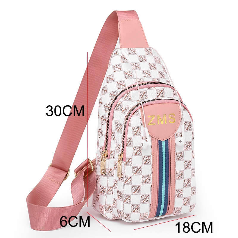 Túi Đeo Chéo Ngực Chất Liệu Da Mềm Phong Cách Hàn Quốc Cá Tính Cho Nữ