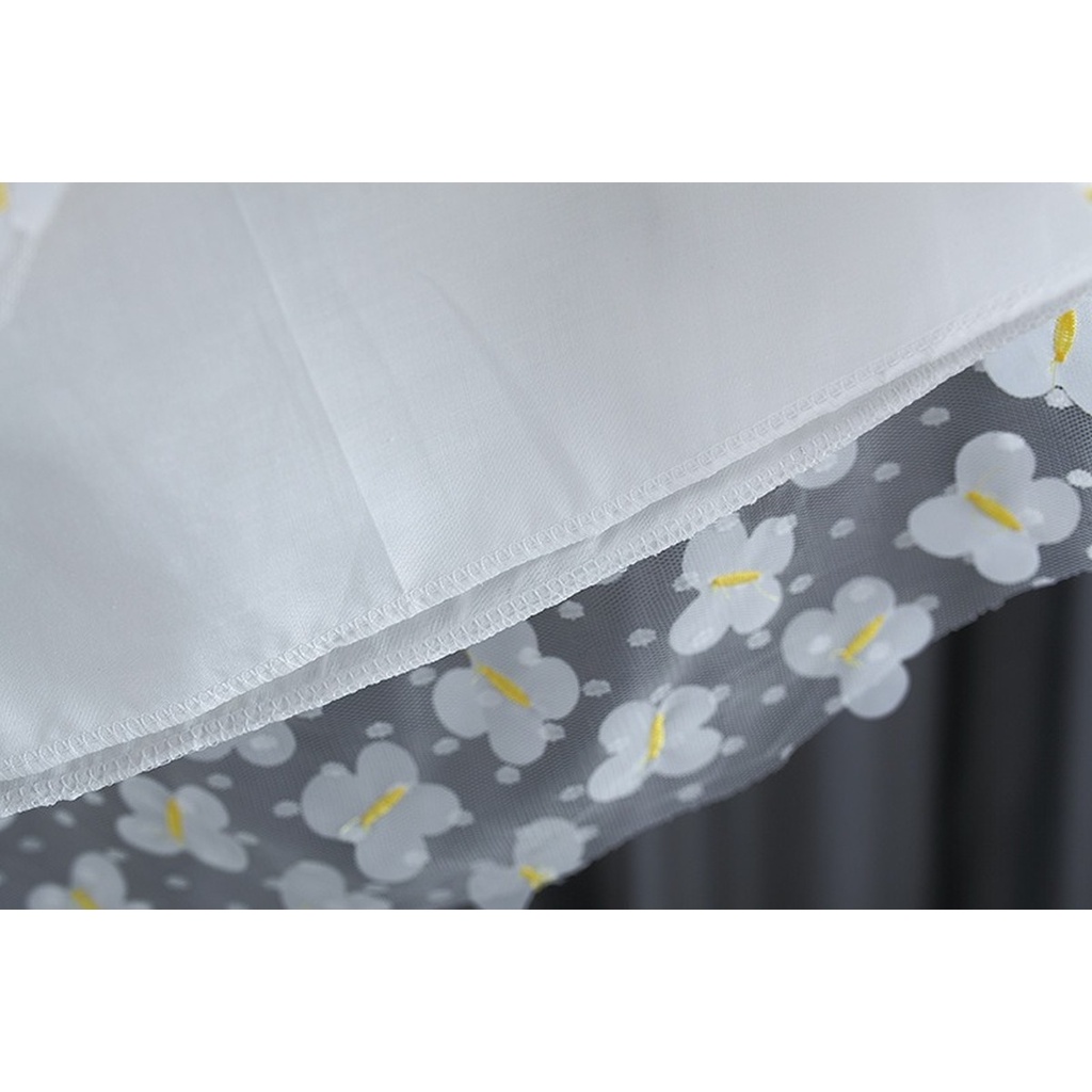 Đầm Công Chúa Không Tay Phối Lưới Họa Tiết Bướm Thời Trang Mùa Hè Dành Cho Bé Gái 1-5 Tuổi