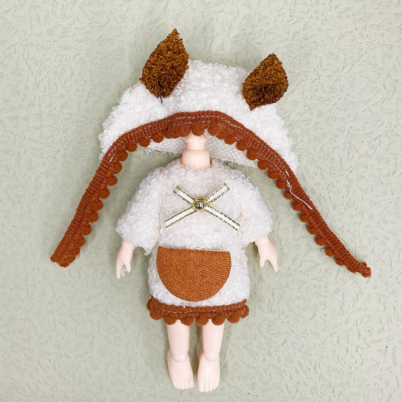 Bộ Đồng Phục Búp Bê BJD 16cm OB11 17CM Tỉ Lệ 1 / 12 Dễ Thương