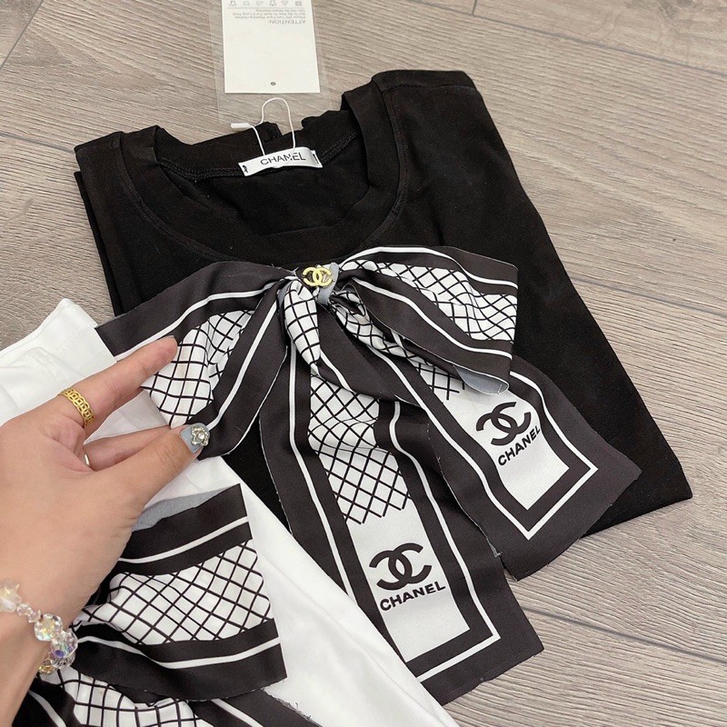 Áo cotton kèm tag nơ cực xinh [HOT NHẤT] chất siêu xịn