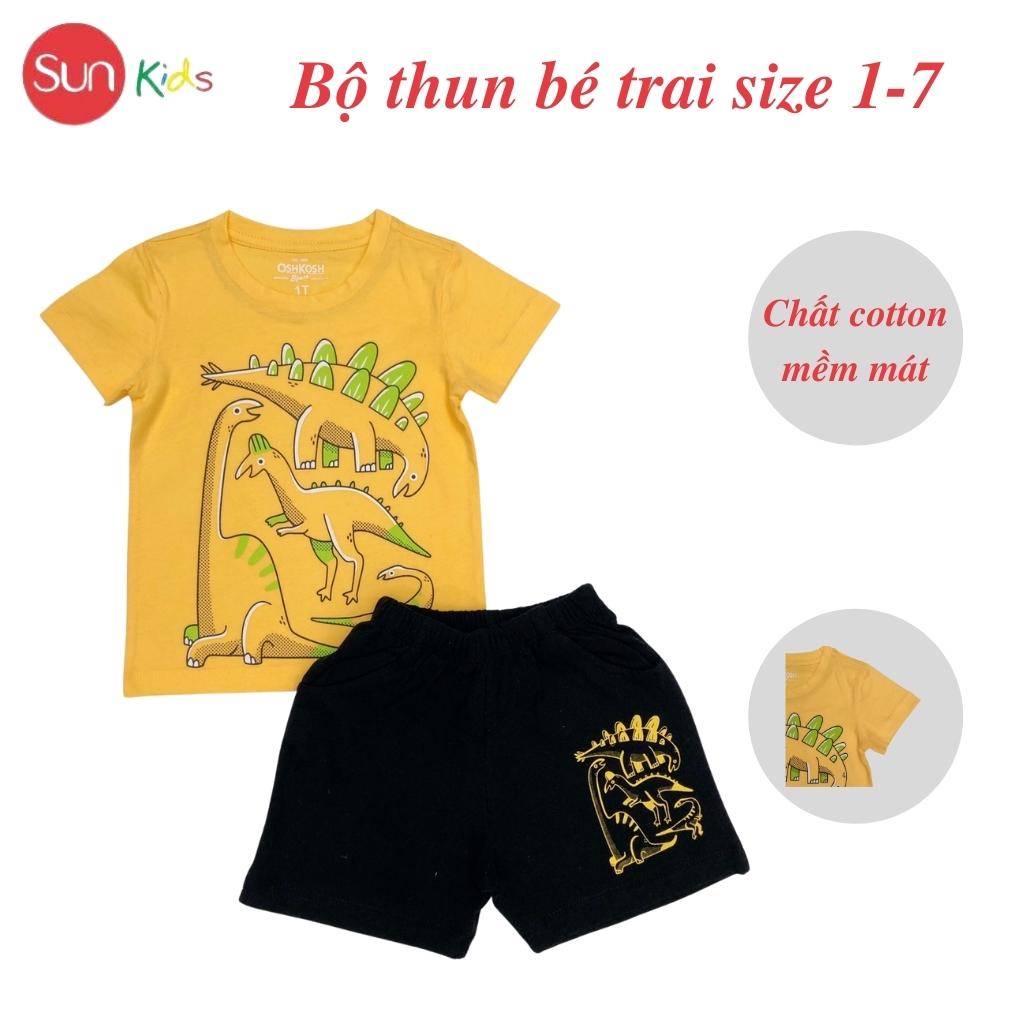 Đồ bộ bé trai, đồ bộ trẻ em chất thun cotton, size 1-7 tuổi, có nhiều màu - SUNKIDS