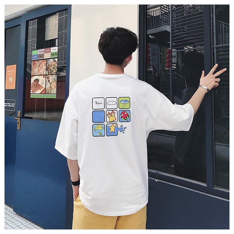 [ CÓ ẢNH THẬT ] Áo thun unisex tay lỡ form rộng - hoạt hình | BigBuy360 - bigbuy360.vn