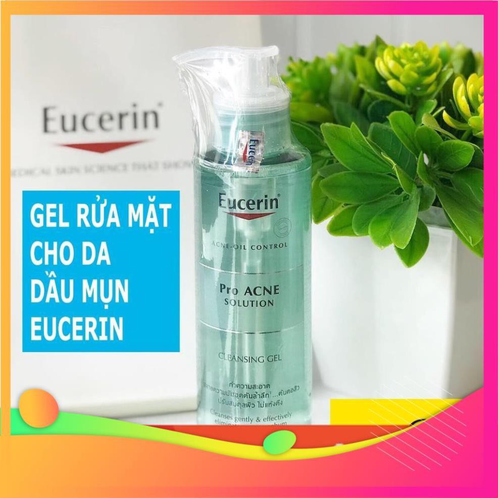 ✅[CHÍNH HÃNG] Sữa Rửa Mặt Eucerin Cho Da Dầu Mụn- Eucerin Pro ACNE Solution Cleansing Gel 200ml Acne Oil Control Proacne