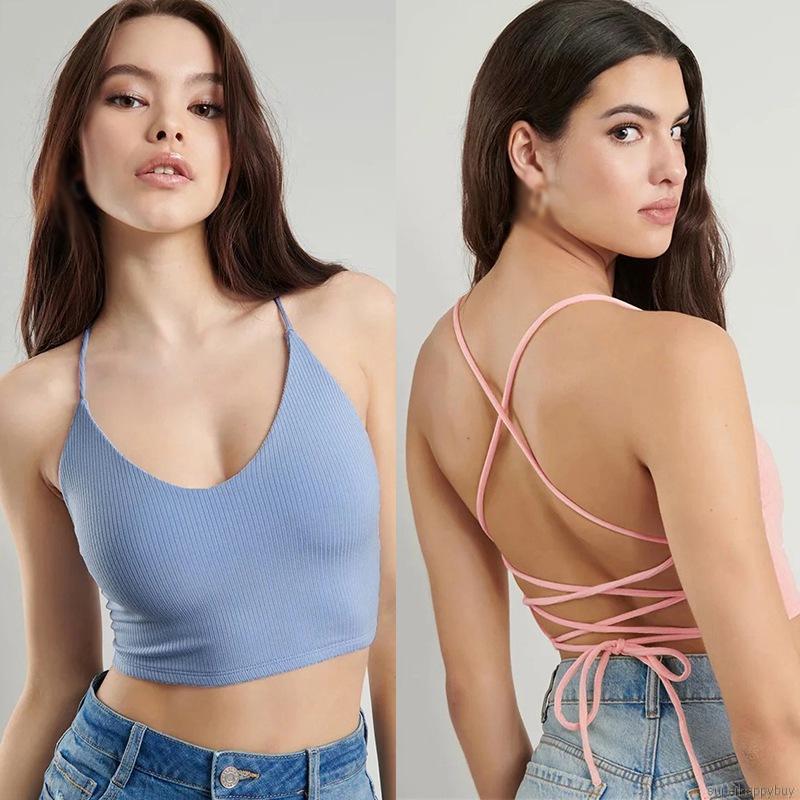 Áo Tank Top Dệt Kim Thiết Kế Cổ Chữ V Quyến Rũ Thời Trang Dành Cho Nữ